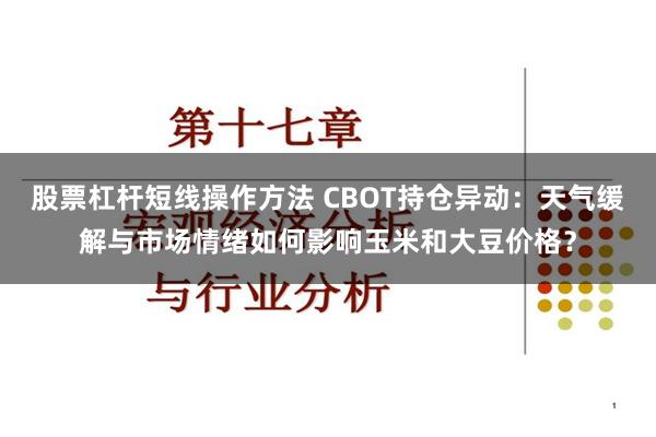 股票杠杆短线操作方法 CBOT持仓异动：天气缓解与市场情绪如何影响玉米和大豆价格？