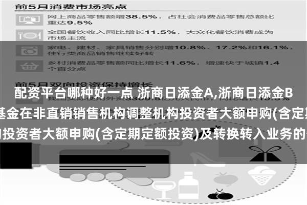 配资平台哪种好一点 浙商日添金A,浙商日添金B: 浙商日添金货币市场基金在非直销销售机构调整机构投资者大额申购(含定期定额投资)及转换转入业务的公告