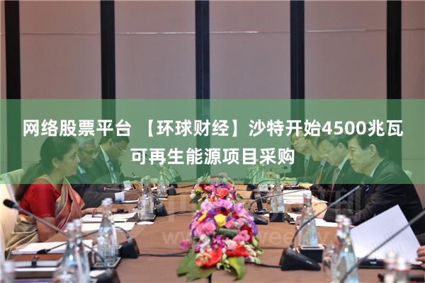 网络股票平台 【环球财经】沙特开始4500兆瓦可再生能源项目采购