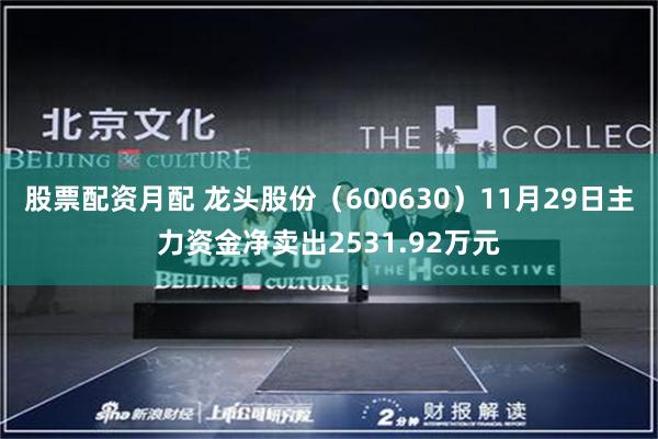 股票配资月配 龙头股份（600630）11月29日主力资金净卖出2531.92万元