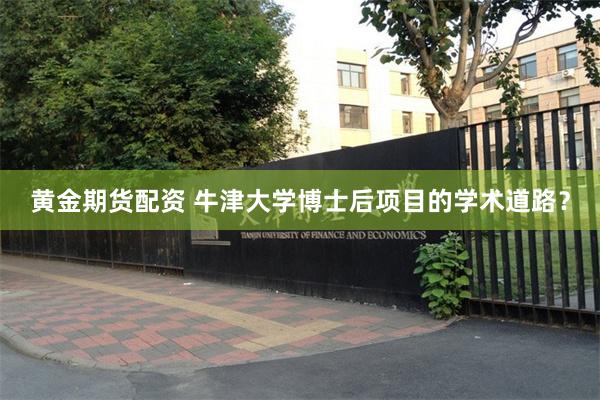 黄金期货配资 牛津大学博士后项目的学术道路？